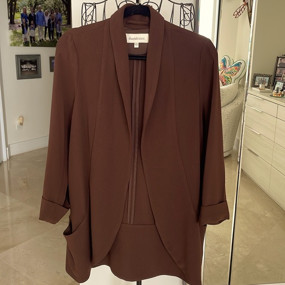 DANIEL RAINN CHOCO BROWN OPEN FRONT JACKET - Picture 1 of 9